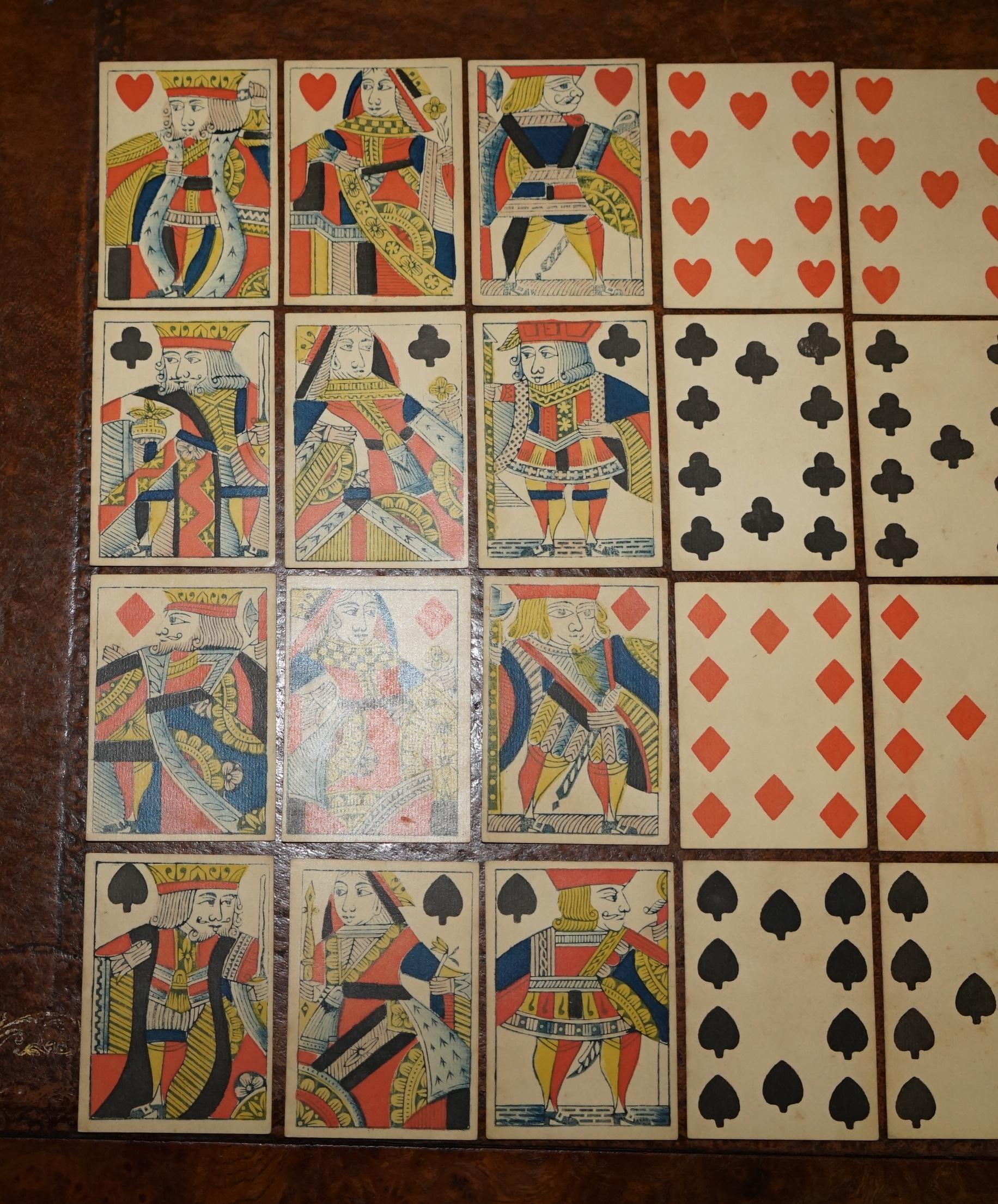 William IV ANTIQUE 1830 THOMAS CRESWICK GEORGIAN PLAYiNG CARDS WITH FIZZLE ACE OF SPADES For Sale