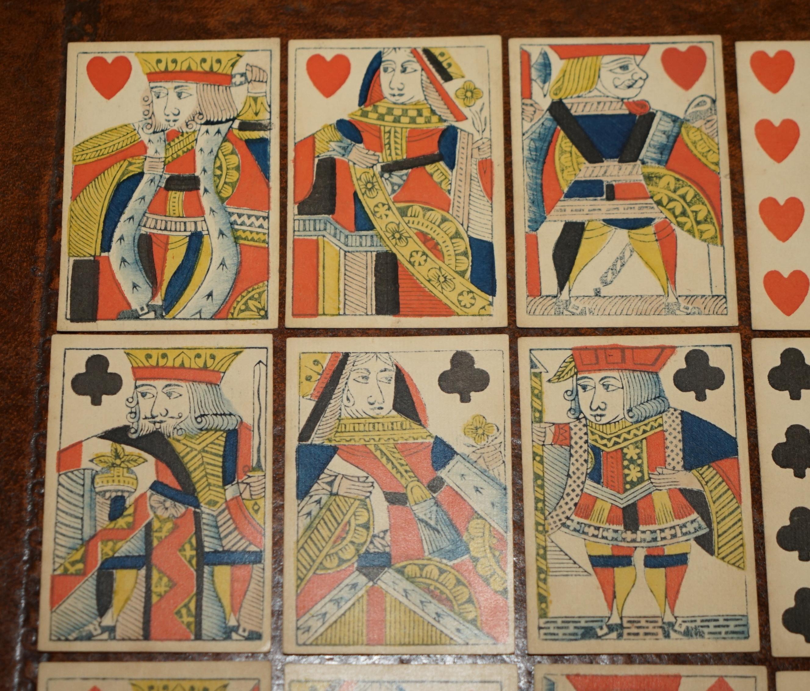 English ANTIQUE 1830 THOMAS CRESWICK GEORGIAN PLAYiNG CARDS WITH FIZZLE ACE OF SPADES For Sale
