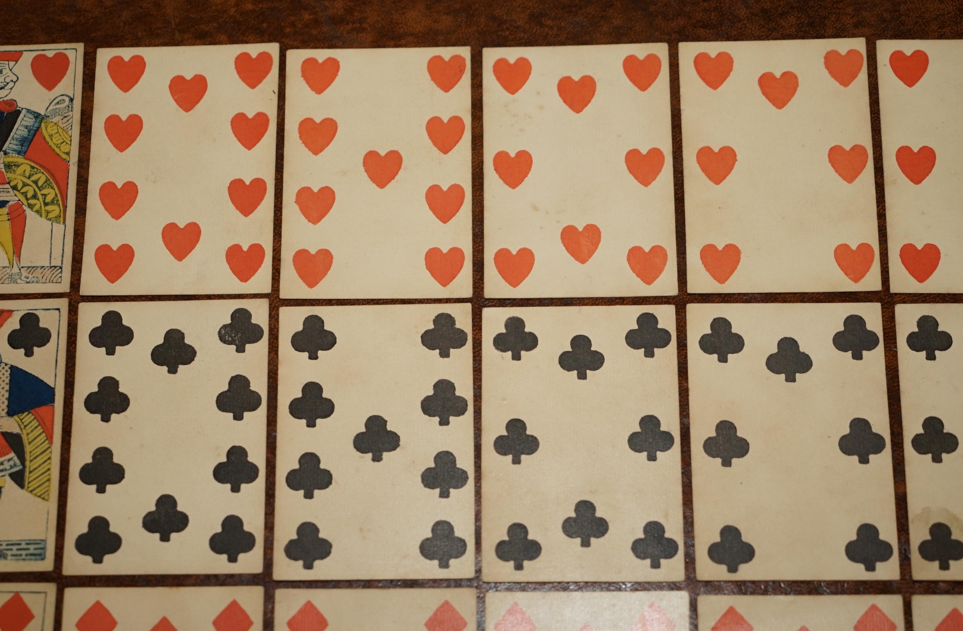 Hand-Crafted ANTIQUE 1830 THOMAS CRESWICK GEORGIAN PLAYiNG CARDS WITH FIZZLE ACE OF SPADES For Sale