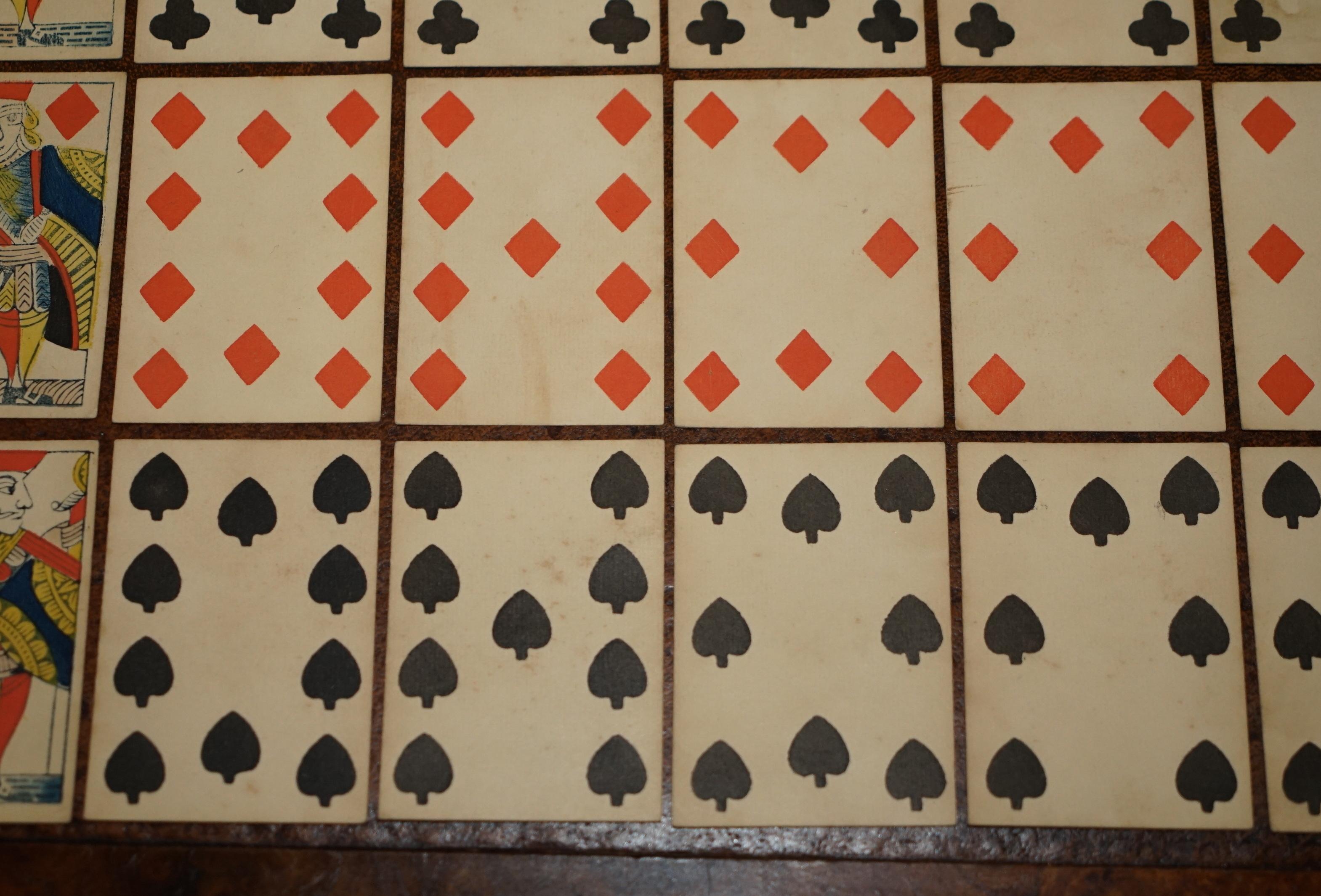 Hand-Crafted ANTIQUE 1830 THOMAS CRESWICK GEORGIAN PLAYiNG CARDS WITH FIZZLE ACE OF SPADES For Sale