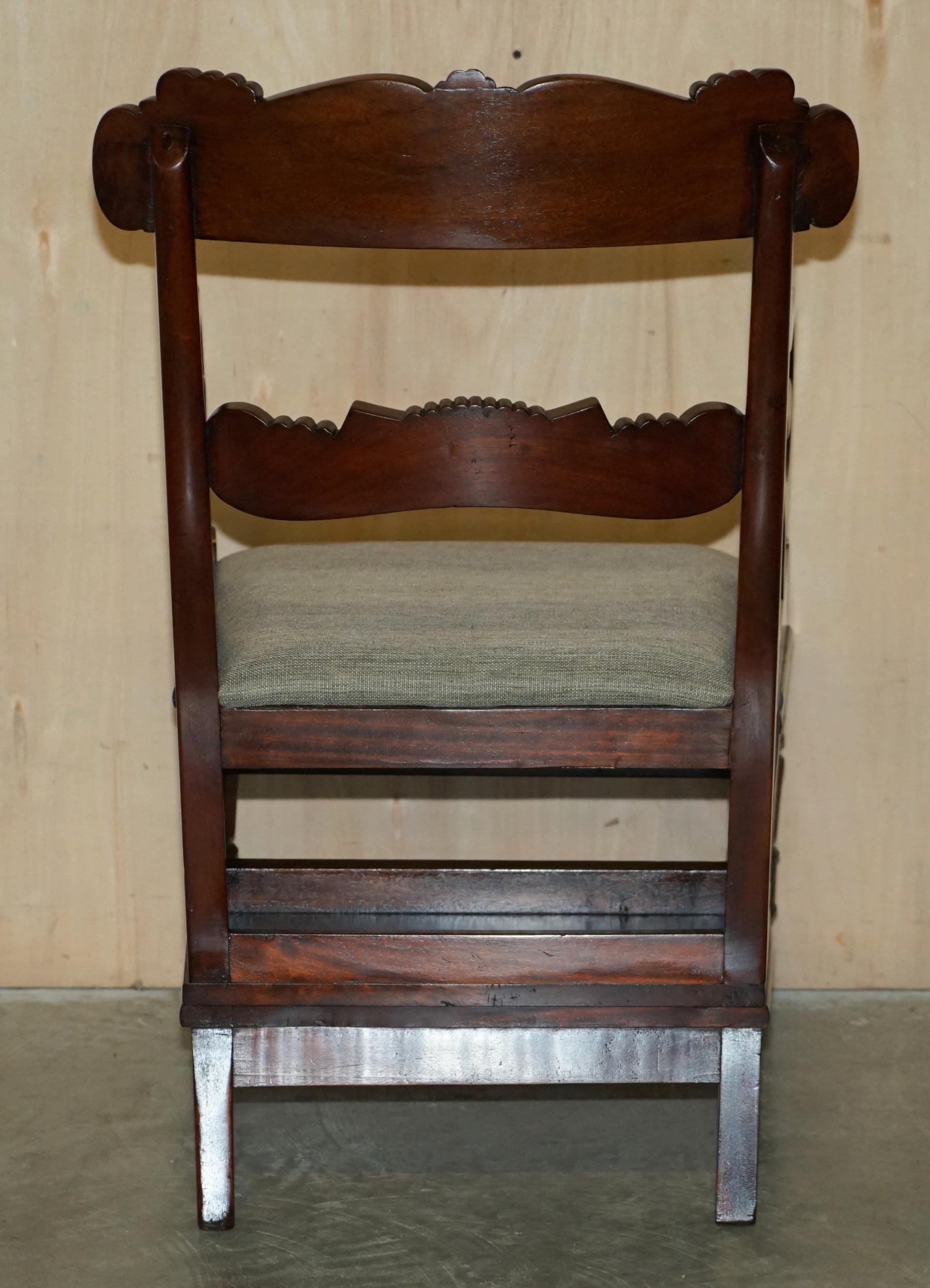 Antique 1830 William IV Flamed Hardwood Metamorphic Library Armchair Steps For Sale 5