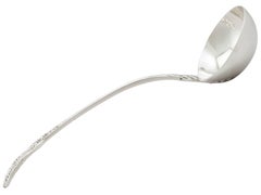 Antique 1830s Sterling Silver Queen's Pattern Soup Ladle by Jonathan Hayne