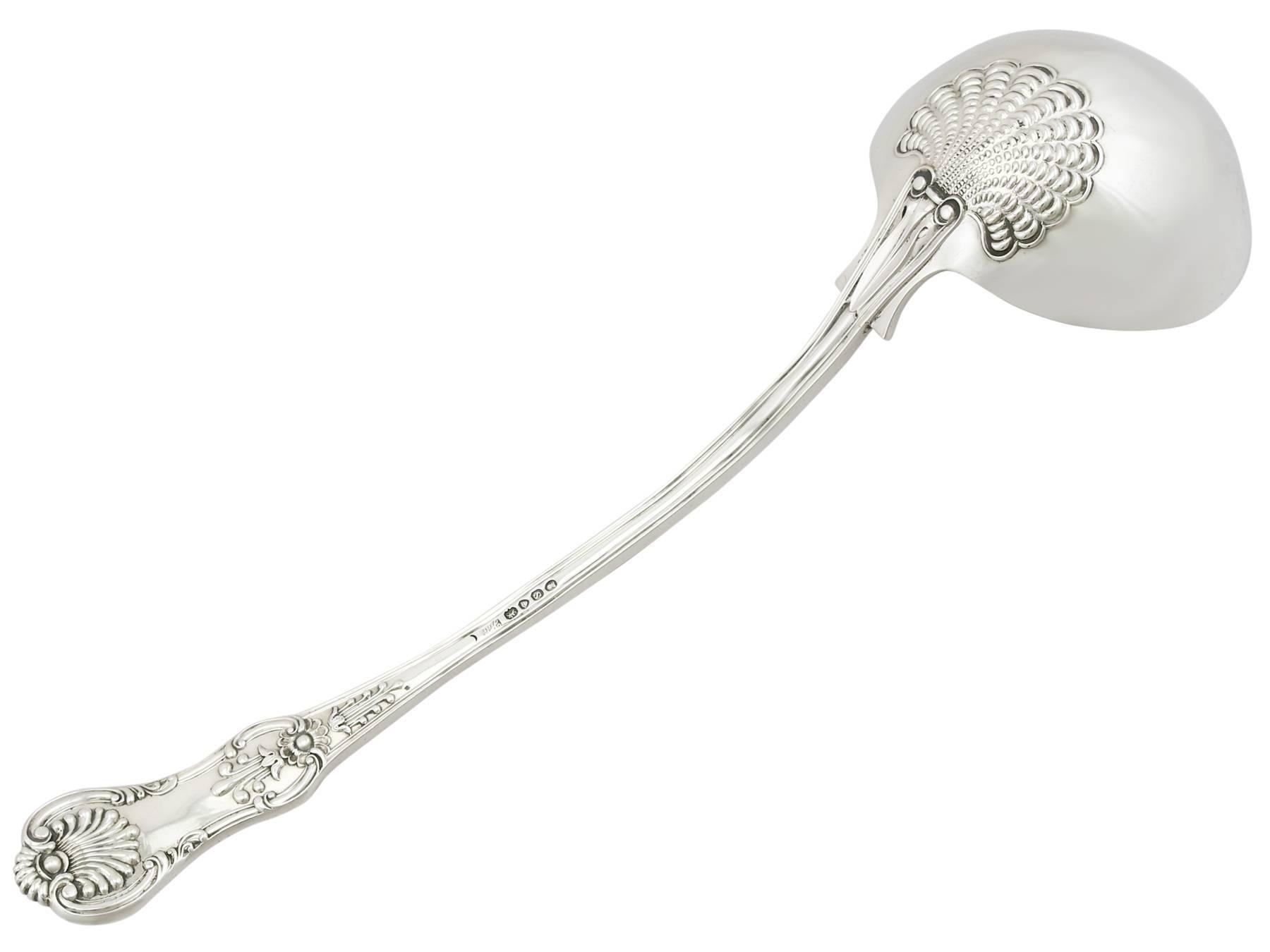 William IV Antique 1830s Sterling Silver Queen's Pattern Soup Ladle by Jonathan Hayne