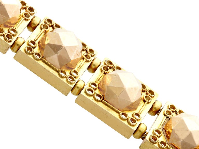 Women's or Men's Antique 1830s Yellow Gold and Rose Gold Bracelet For Sale