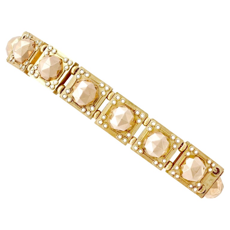 Antique 1830s Yellow Gold and Rose Gold Bracelet For Sale