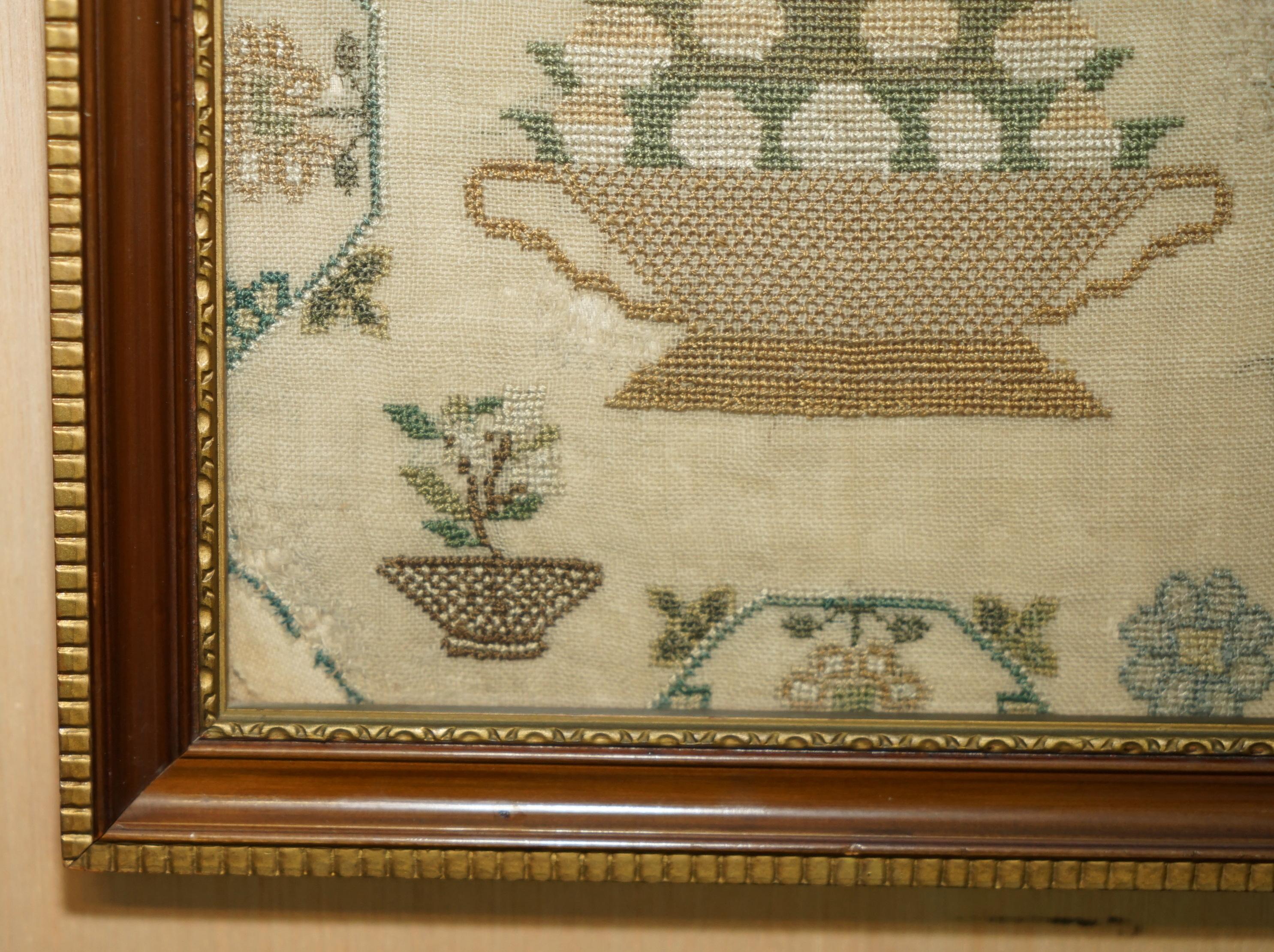 ANTIQUE 1831 ORIGINAL WiLLIAM IV NEEDLEWORK SAMPLER DEPICTING A VERSE ON YOUTH im Angebot 3