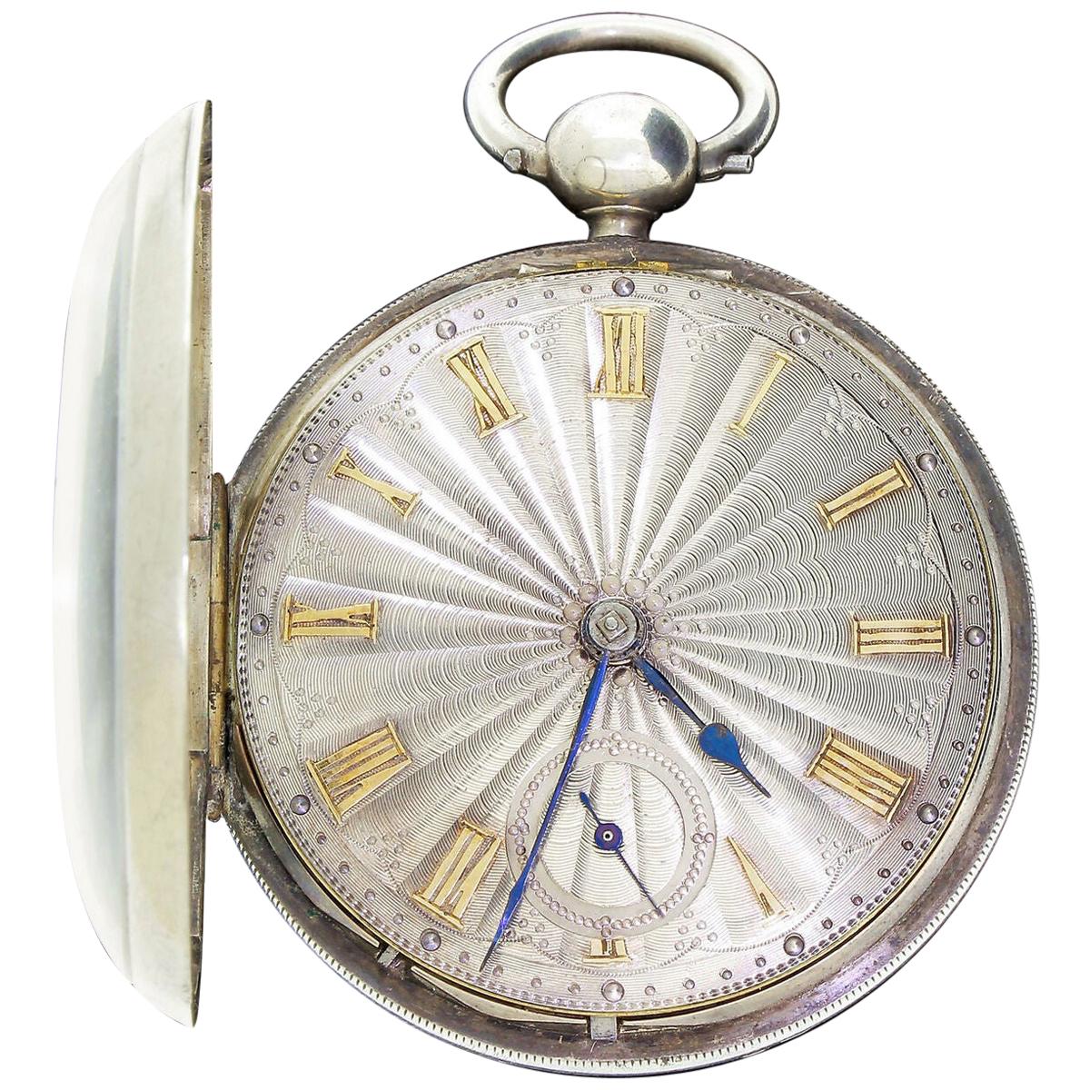 Antique 1832 Joseph Holden Liverpool Ornate Silver Dial Fusee Pocket Watch