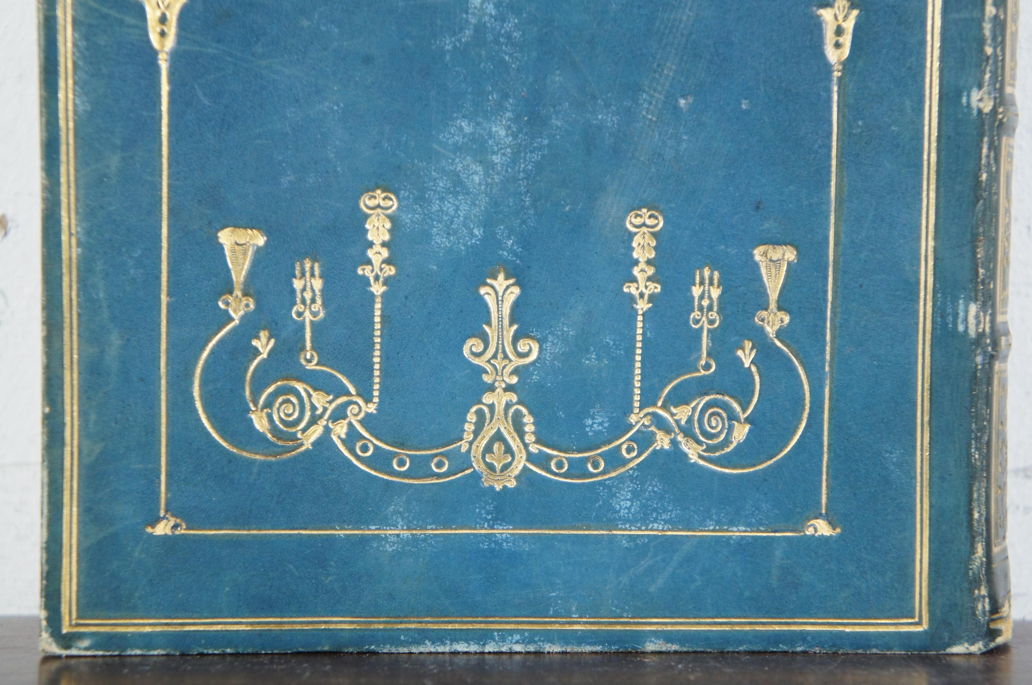 Antique 1832 Lalla Rookh Oriental Romance Thomas Moore Blue Leather Bound Book 4
