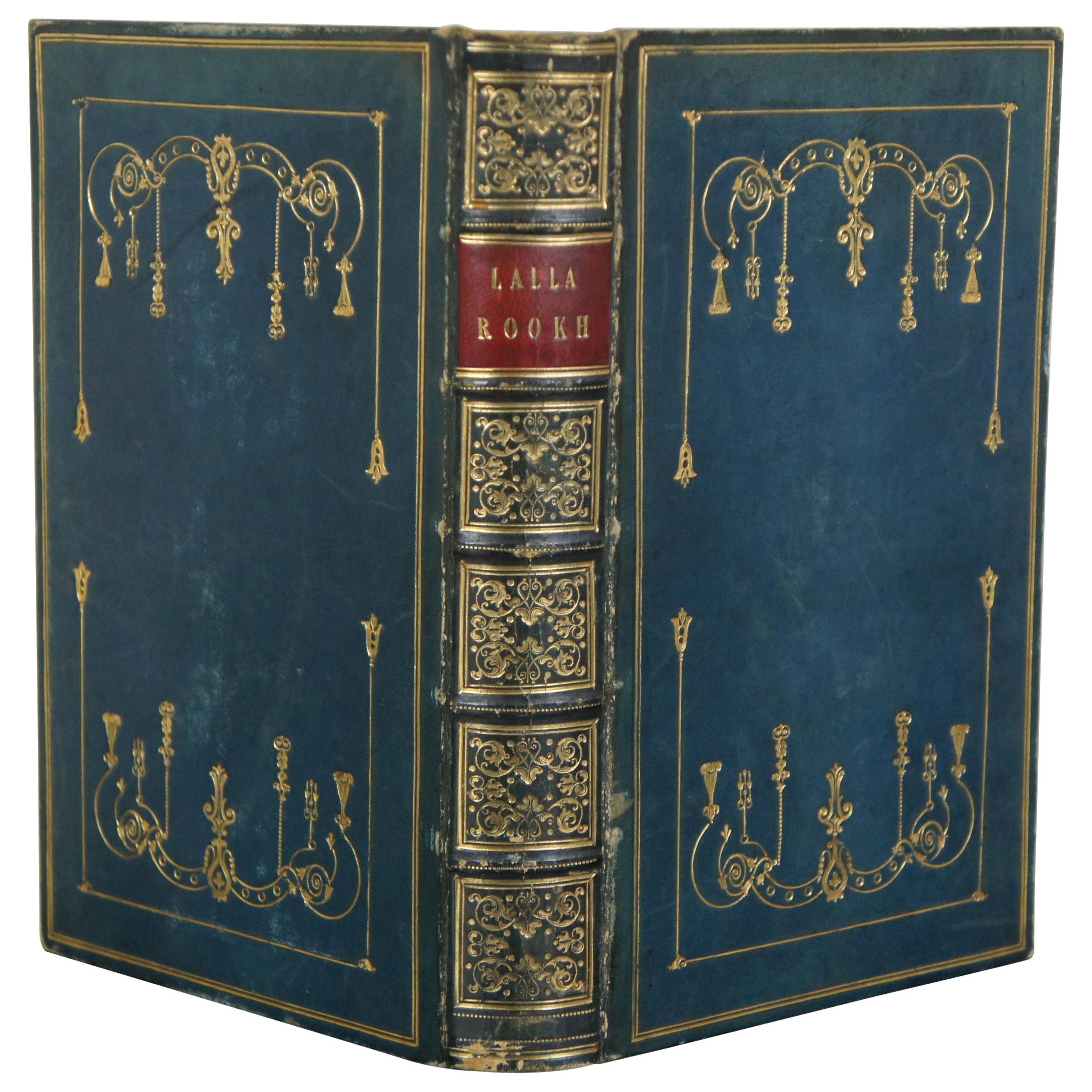 Antique 1832 Lalla Rookh Oriental Romance Thomas Moore Blue Leather Bound Book
