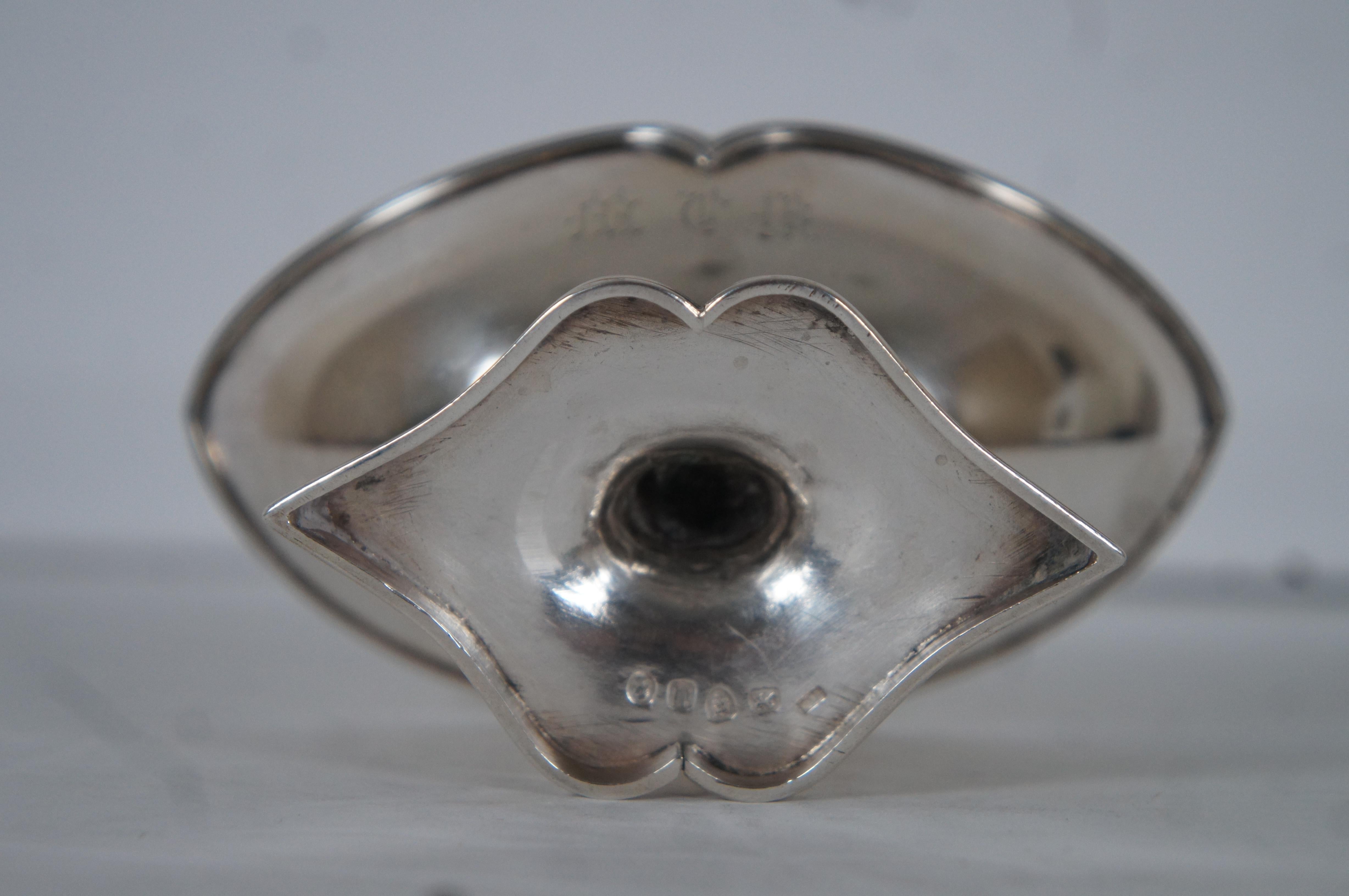 Antique 1835 Moses Brent Sterling Silver Whaletail Nut Dish Salt Cellar 90g For Sale 4