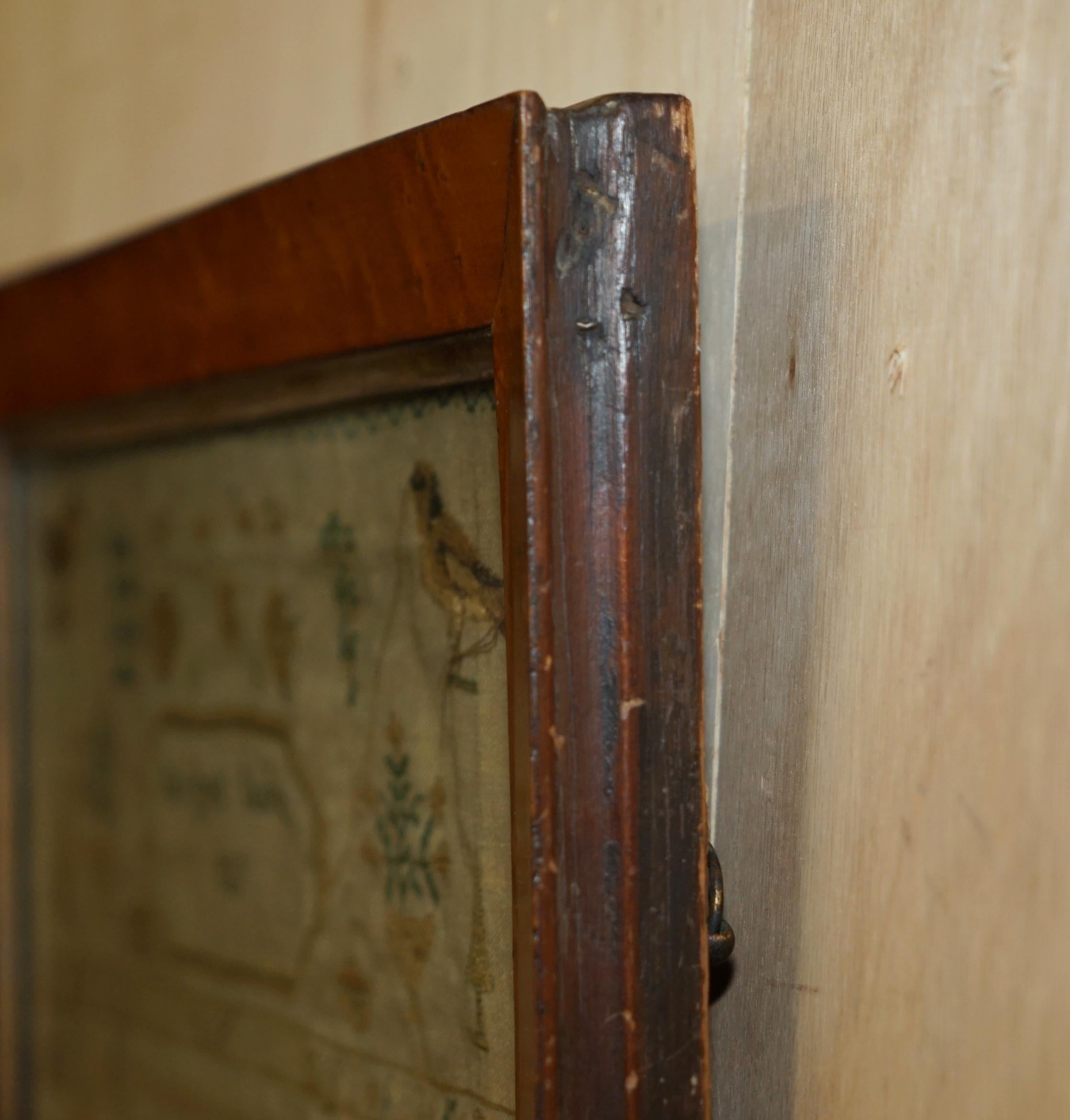 ANTIQUE 1837 MARGARET CAIRNS KiNG WILLIAM IV NEEDLE WORK TAPESTRY SAMPLER For Sale 6