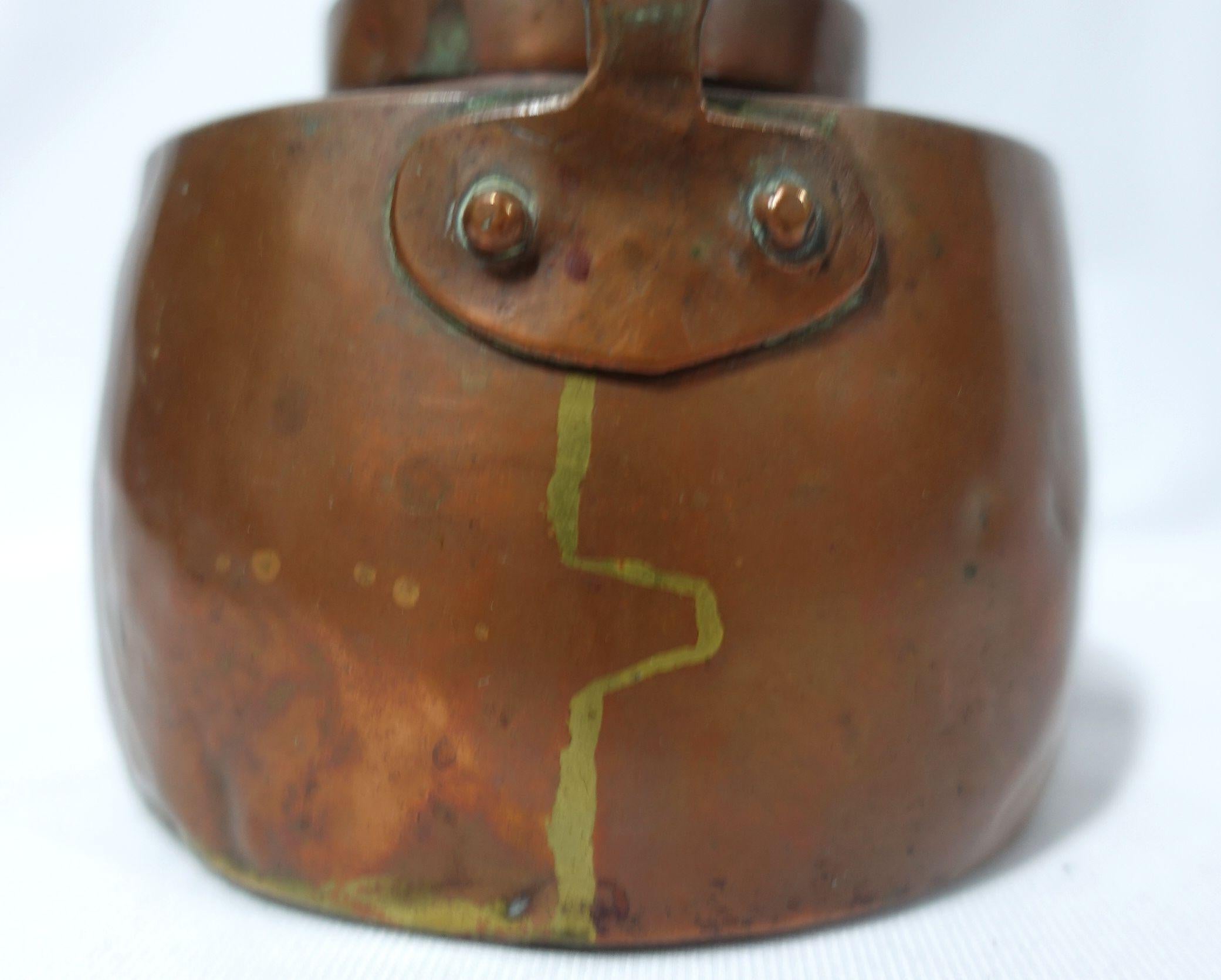 19th Century Antique 1840 A Small French Copper Tea Kettle, TC#06 For Sale