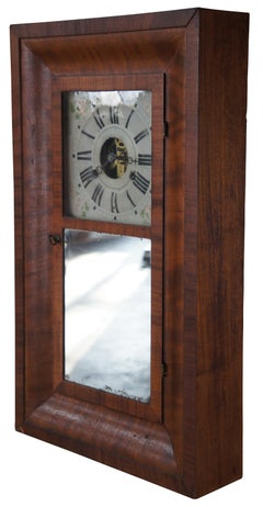 Antique 1840s Manross Prichard 8 Day Mahogany Ogee Mantel Shelf Clock