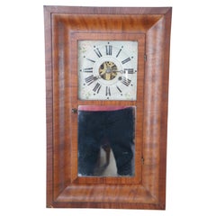 Antique 1840s Manross Prichard 8 Day Mahogany Ogee Mantel Shelf Clock