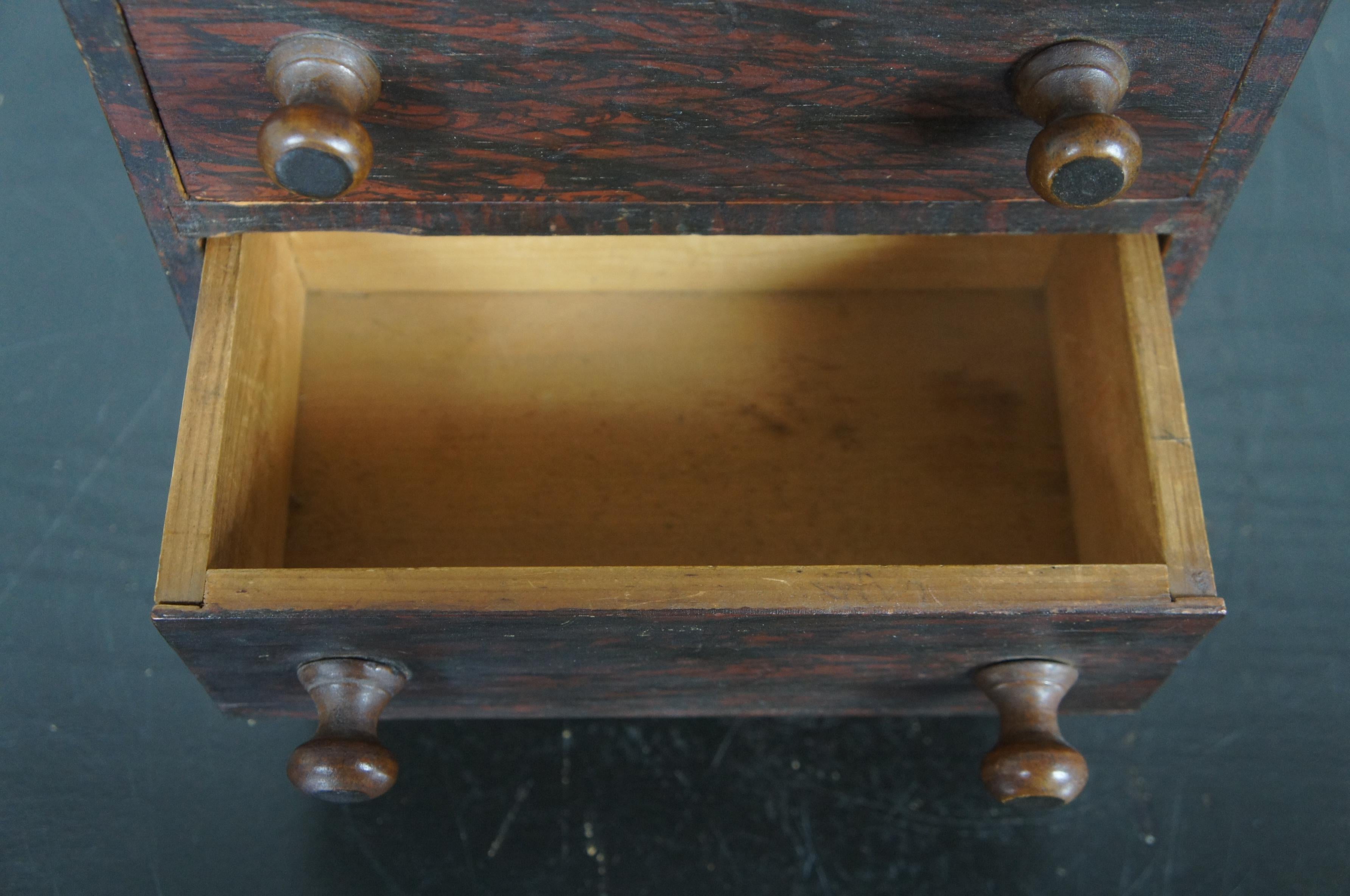 Antique 1840s Miniature Salesman Sample Early American Dresser Chest Tallboy 4