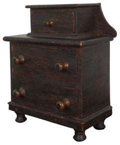 Antique 1840s Miniature Salesman Sample Early American Dresser Chest Tallboy