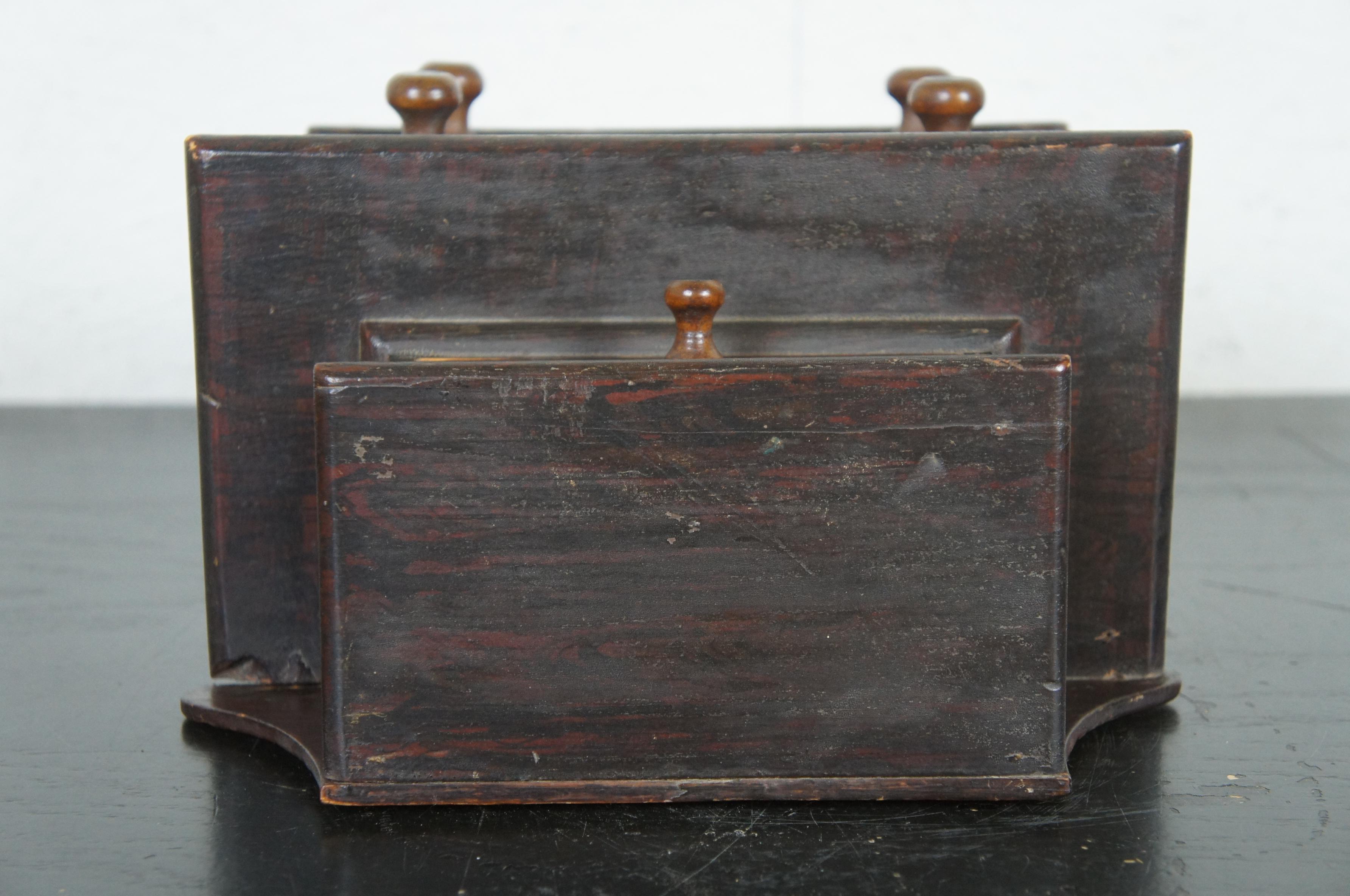 Antique 1840s Miniature Salesman Sample Early American Dresser Chest Tallboy 1