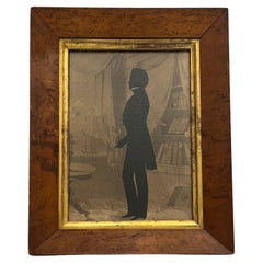 Antike Samuel Metford Silhouette eines Gentleman aus South Carolina, signiert, datiert 1843