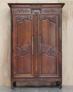 Antique 1844 Carved & Dated Large Wardrobe Armoire with Expertly Crafted Panels