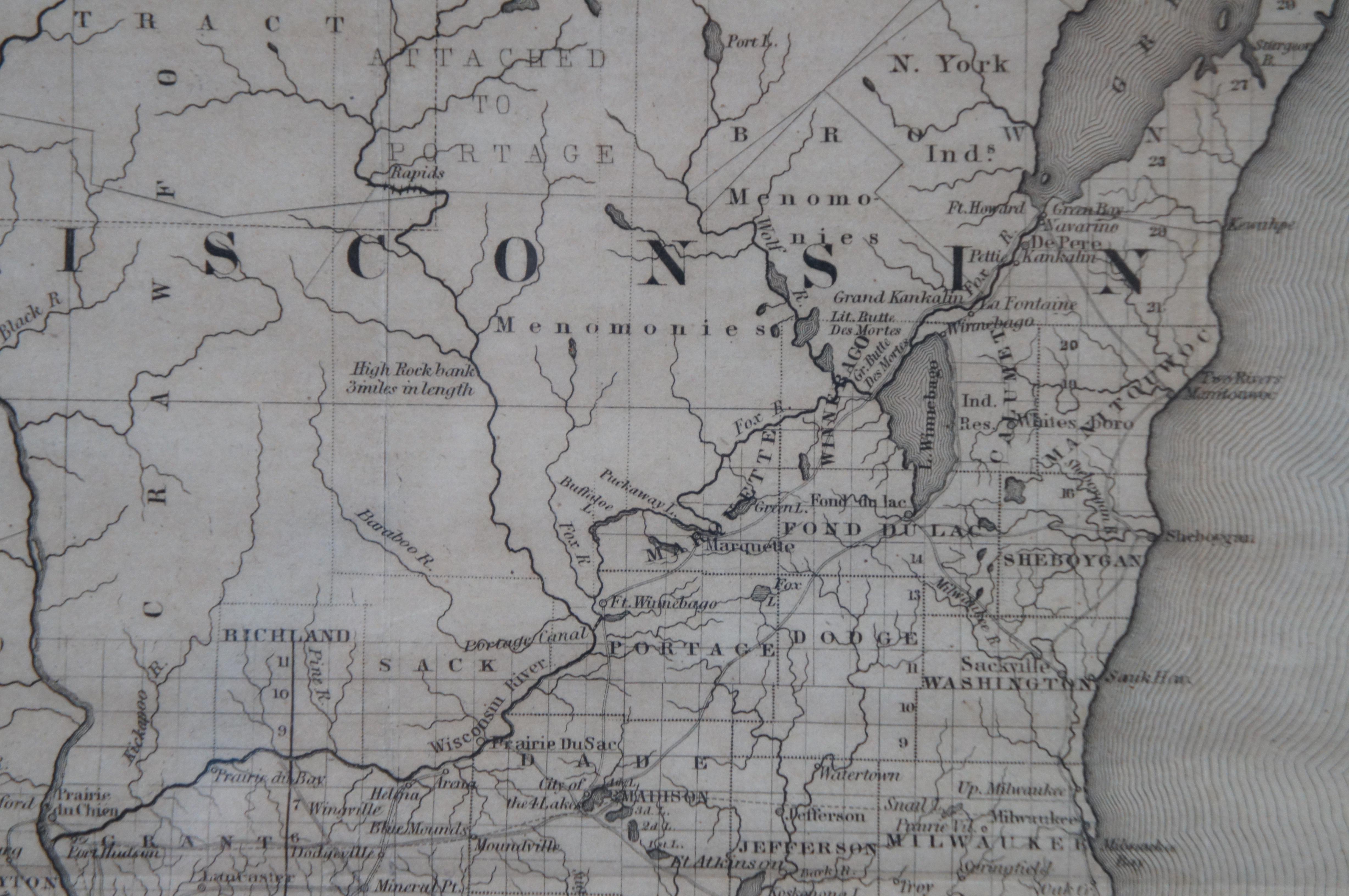 Antique 1844 J Calvin Smith JH Colton Midwest United States Survey Map 27
