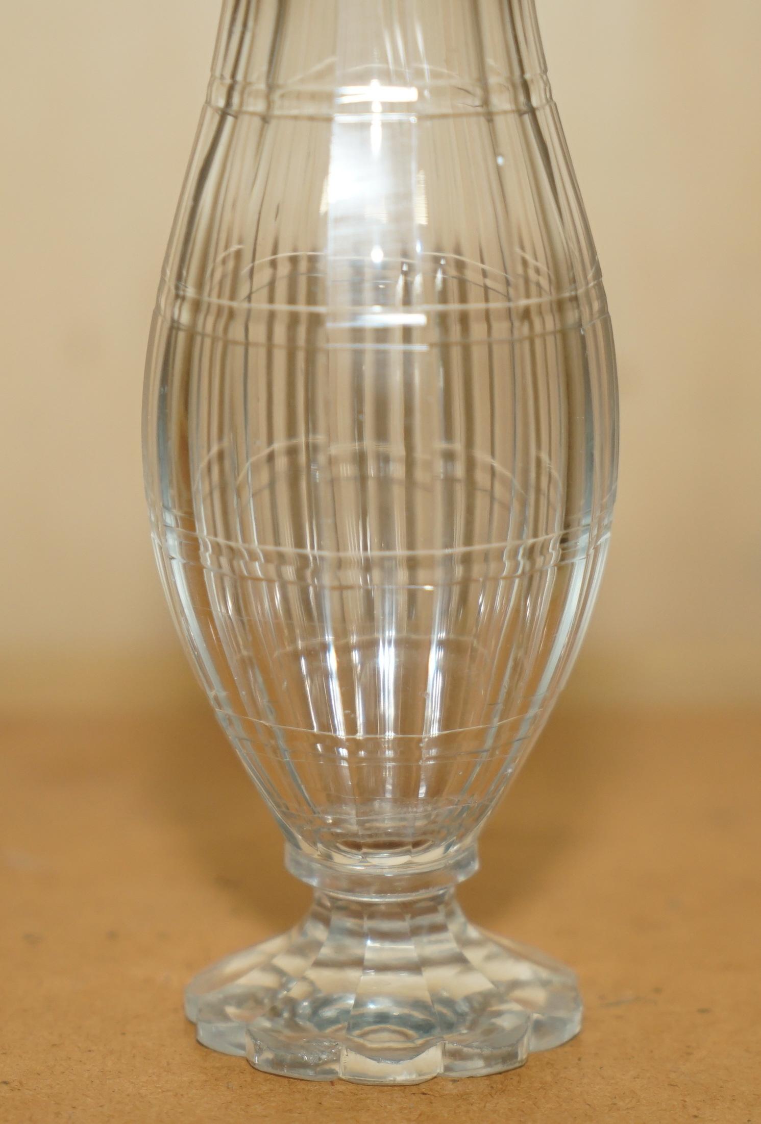 Early Victorian ANTIQUE 1844 WILLIAM MOULSON CUT GLASS STERLING SiVLER SUGAR SHAKER MUST SEE! For Sale