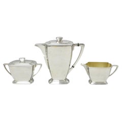 Antique 1847 Rogers Bros "Legacy" Art Deco Silver Plated Tea Set - 3 Pc Set