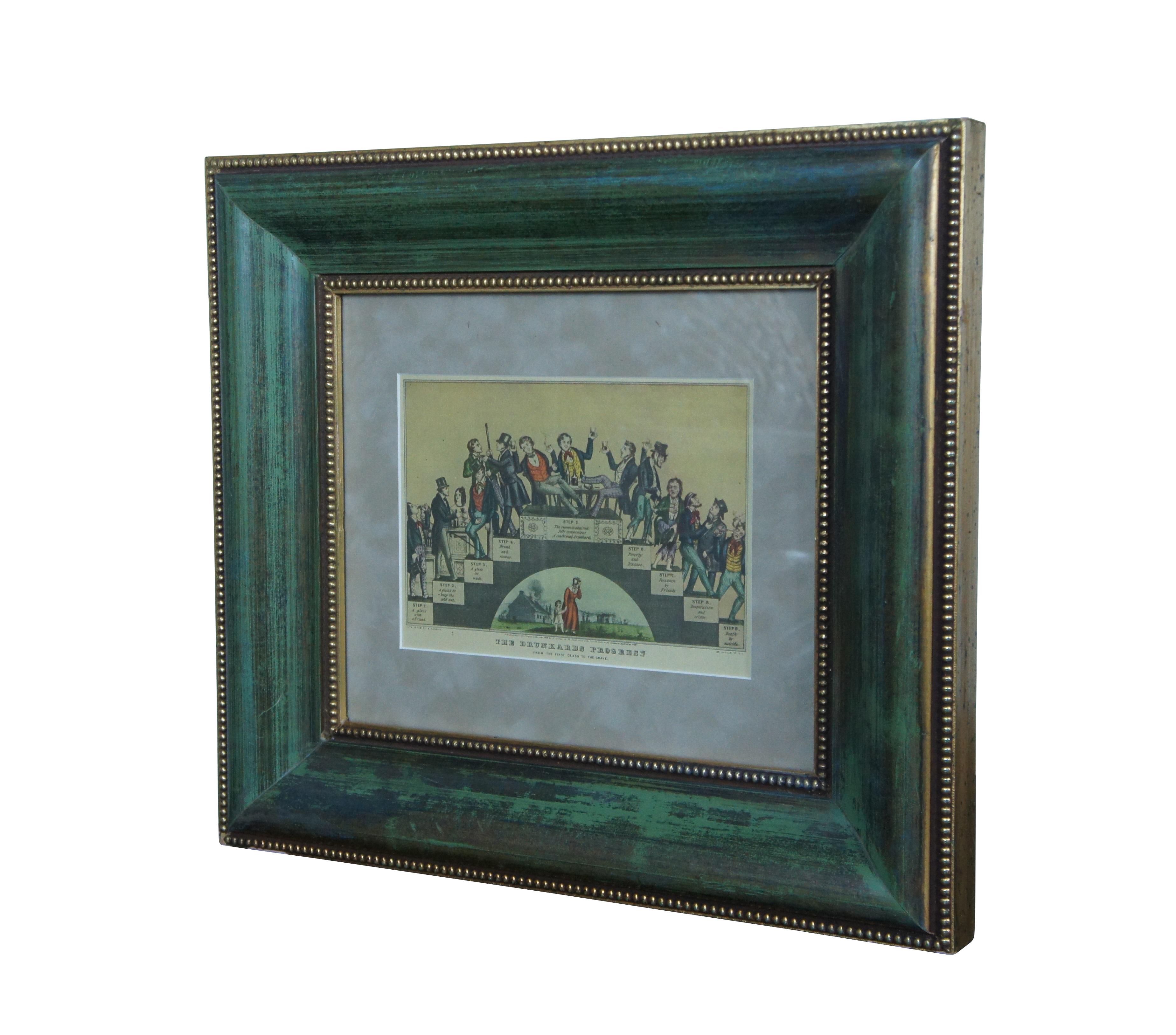 Mid 19th century colored lithograph print titled 