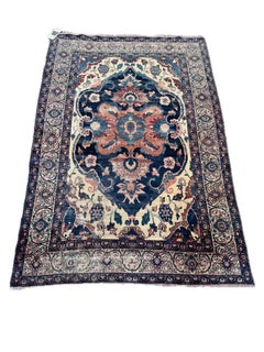 Antique 1850 Kashan Carpet with Floral Shah Abbas Design