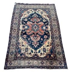 Antique 1850 Kashan Carpet with Floral Shah Abbas Design
