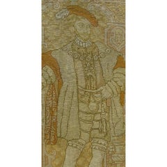 Antique 1850 Needlework English Tapestry 4'9" X 2'1"