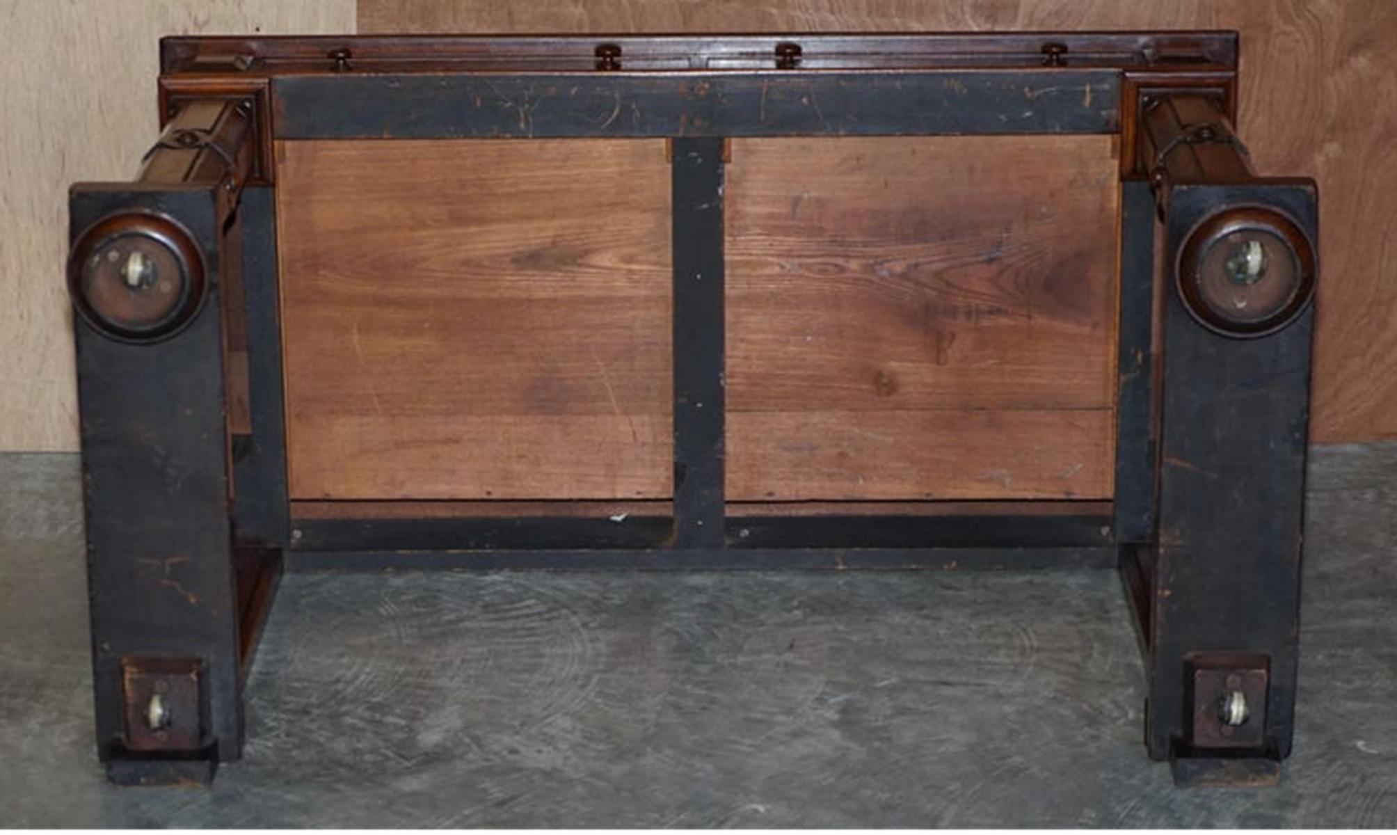 Antique 1850 Renaissance Revival Burr Walnut Pugin Gothic Writing Table Desk For Sale 14