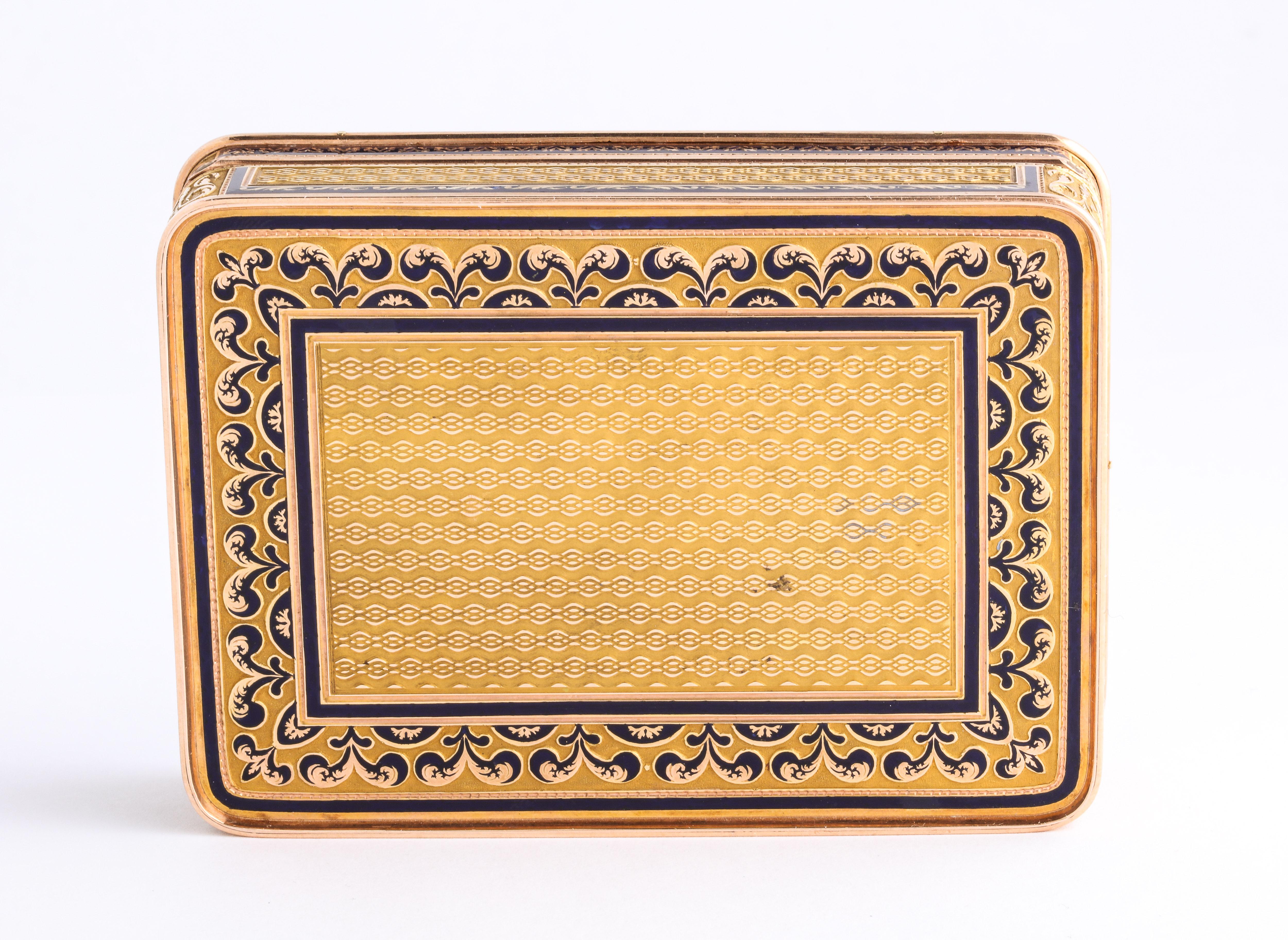 Antique 1850s French/Swiss Gold Enamel Gold 18k Box Vanity Old Master Hallmarks 4