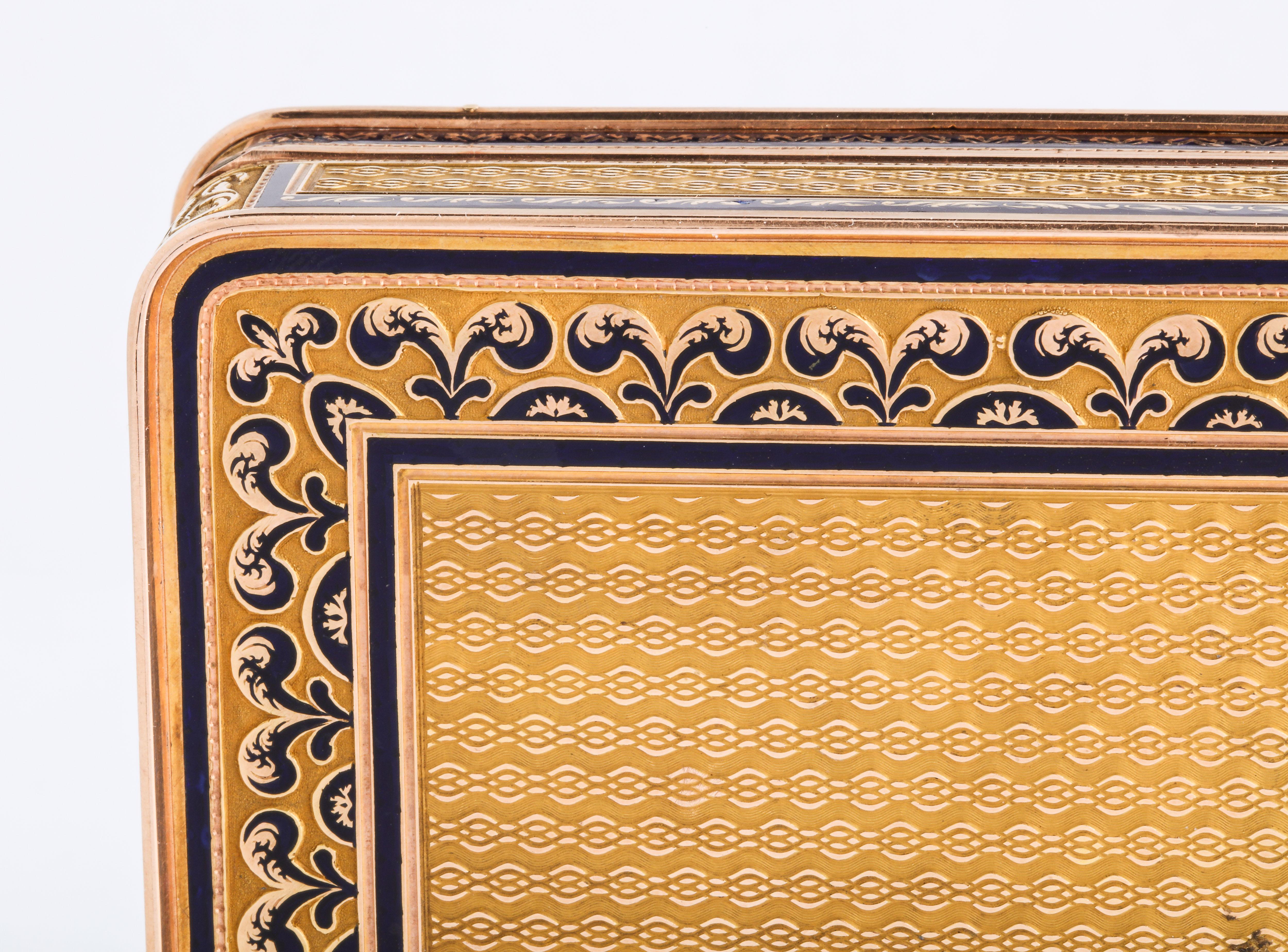 Antique 1850s French/Swiss Gold Enamel Gold 18k Box Vanity Old Master Hallmarks 5