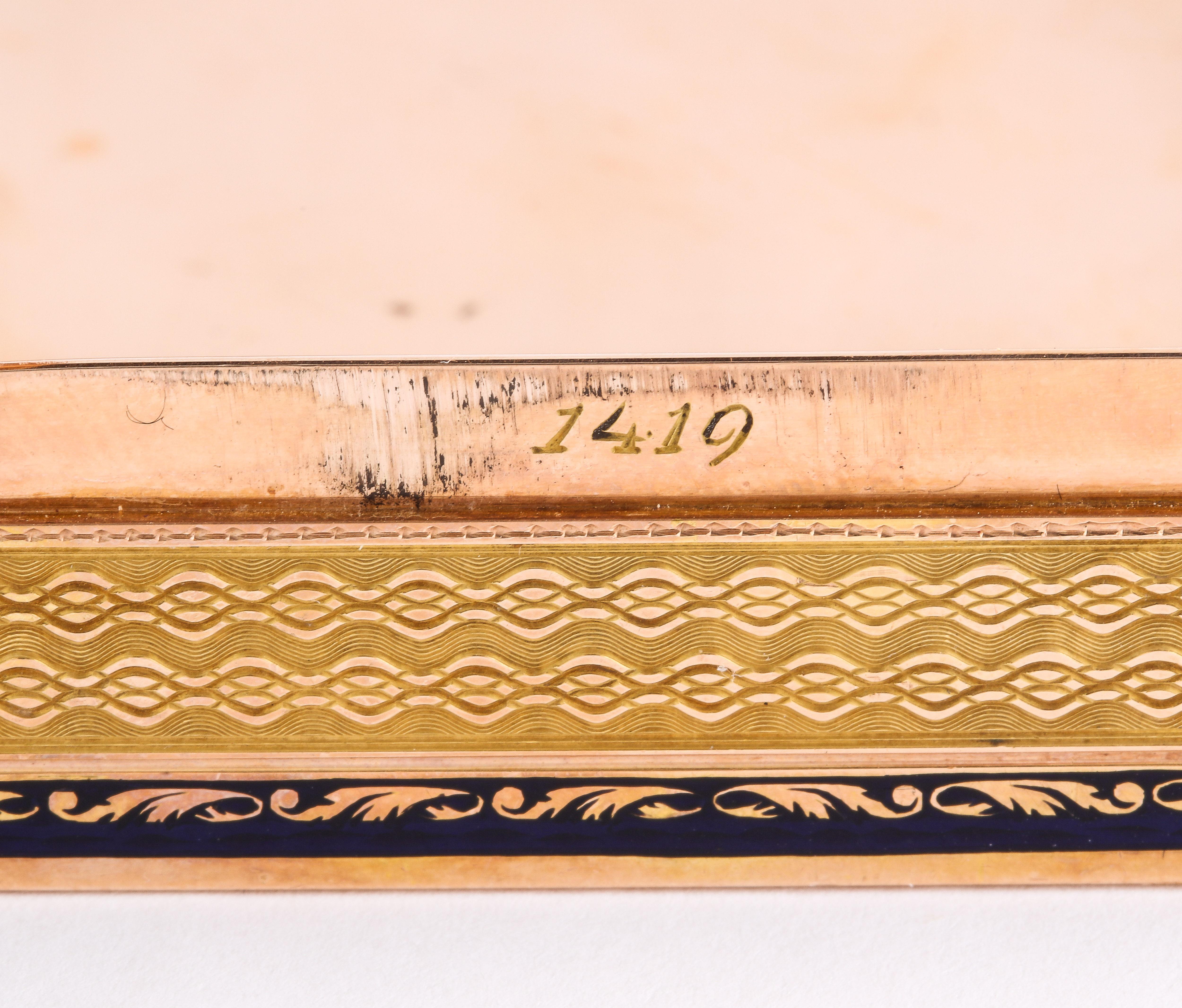 Antique 1850s French/Swiss Gold Enamel Gold 18k Box Vanity Old Master Hallmarks 7