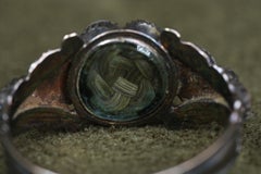 Antique 1850s Georgian Mourning Braided Hair Ring