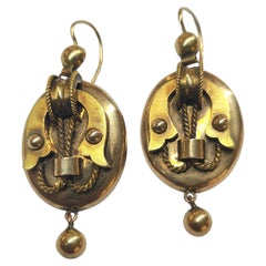 Antike 1850er Gold-Ohrringe