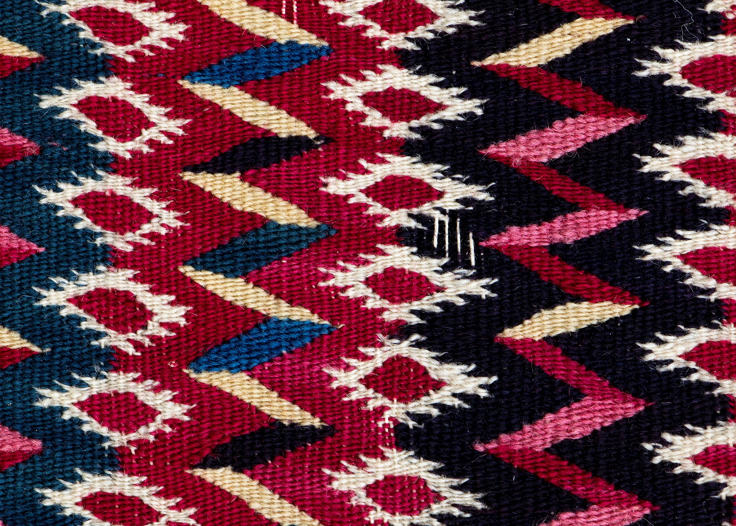 Antique 1850s Mesoamerican Saltillo Serape Transitional Mounted Textile In Fair Condition For Sale In Denver, CO