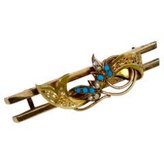 Antique 1850s Russian Leaf Gold Brooch