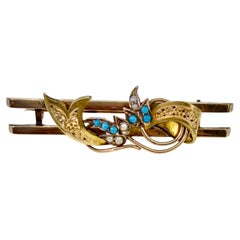Antique 1850s Russian Leaf Gold Brooch