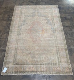 Antique 1850s Turkish Silk Rug - 9'2'' X 6'1''