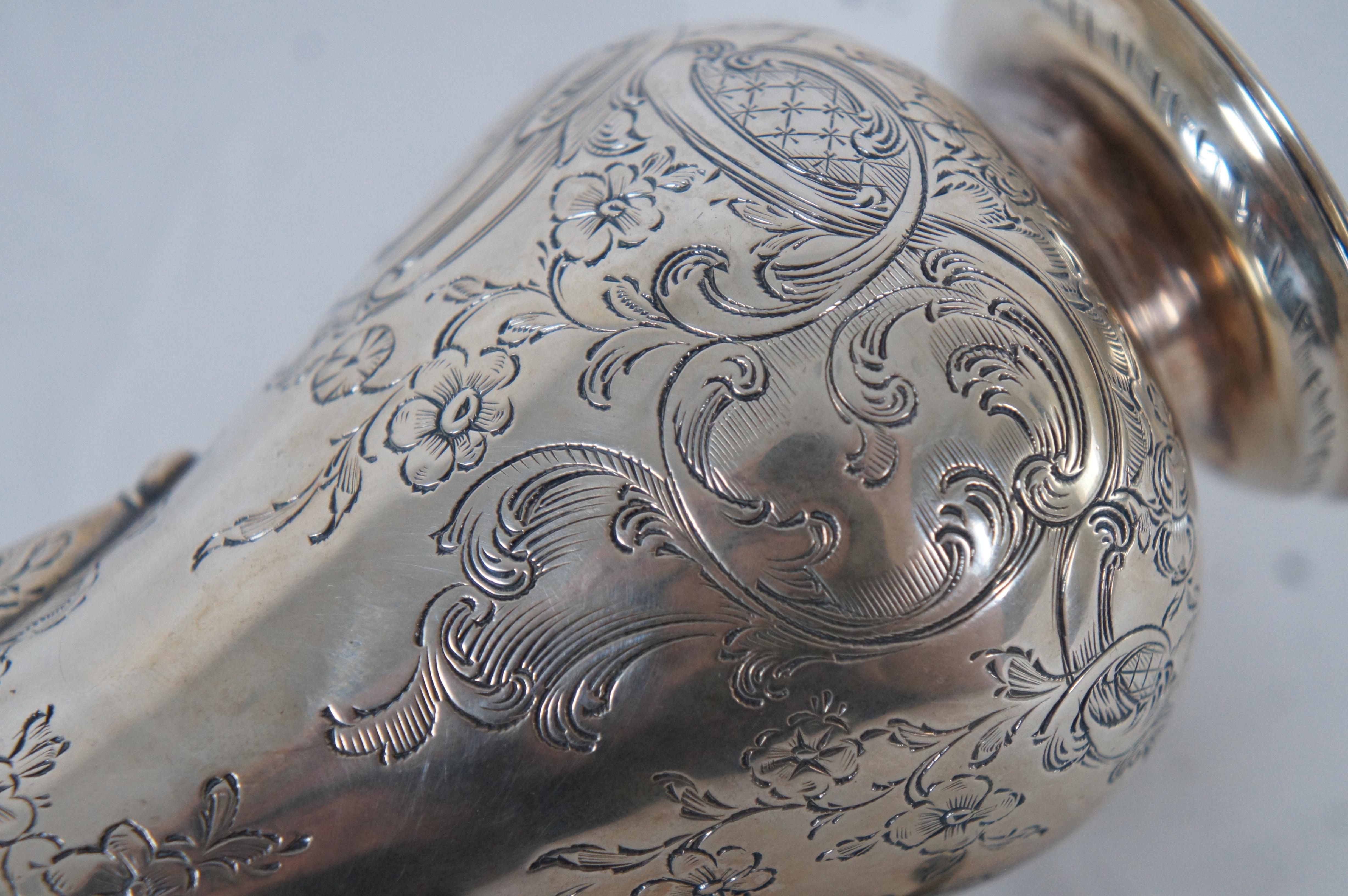 Antique 1851 George Frederick Pinnell Sterling Silver Etched Cream Pitcher 186g For Sale 4