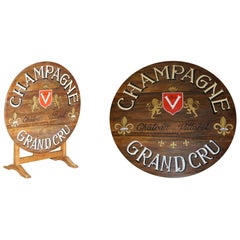 Antique 1854 French Vendange Champagne Wine Tasting Table Armorial Coat of Arms