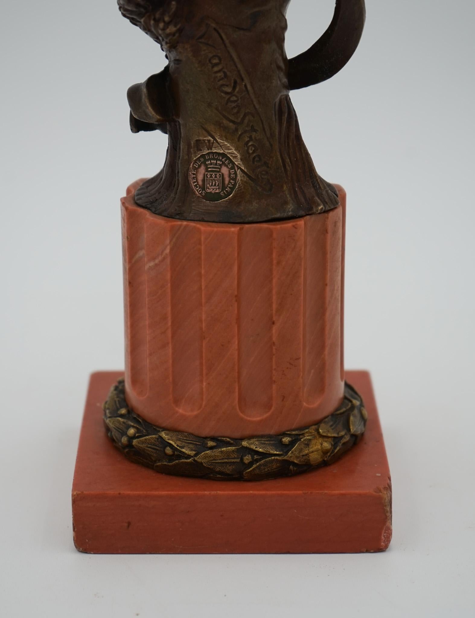 Antico 1856-1951 Georges Van der Straeten Busto in bronzo di donna olandese in vendita 5