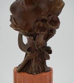 ANTiQUE 1856-1951 GEORGE VAN DER STRAETEN BRONZE BUST OF DUTCH LADY