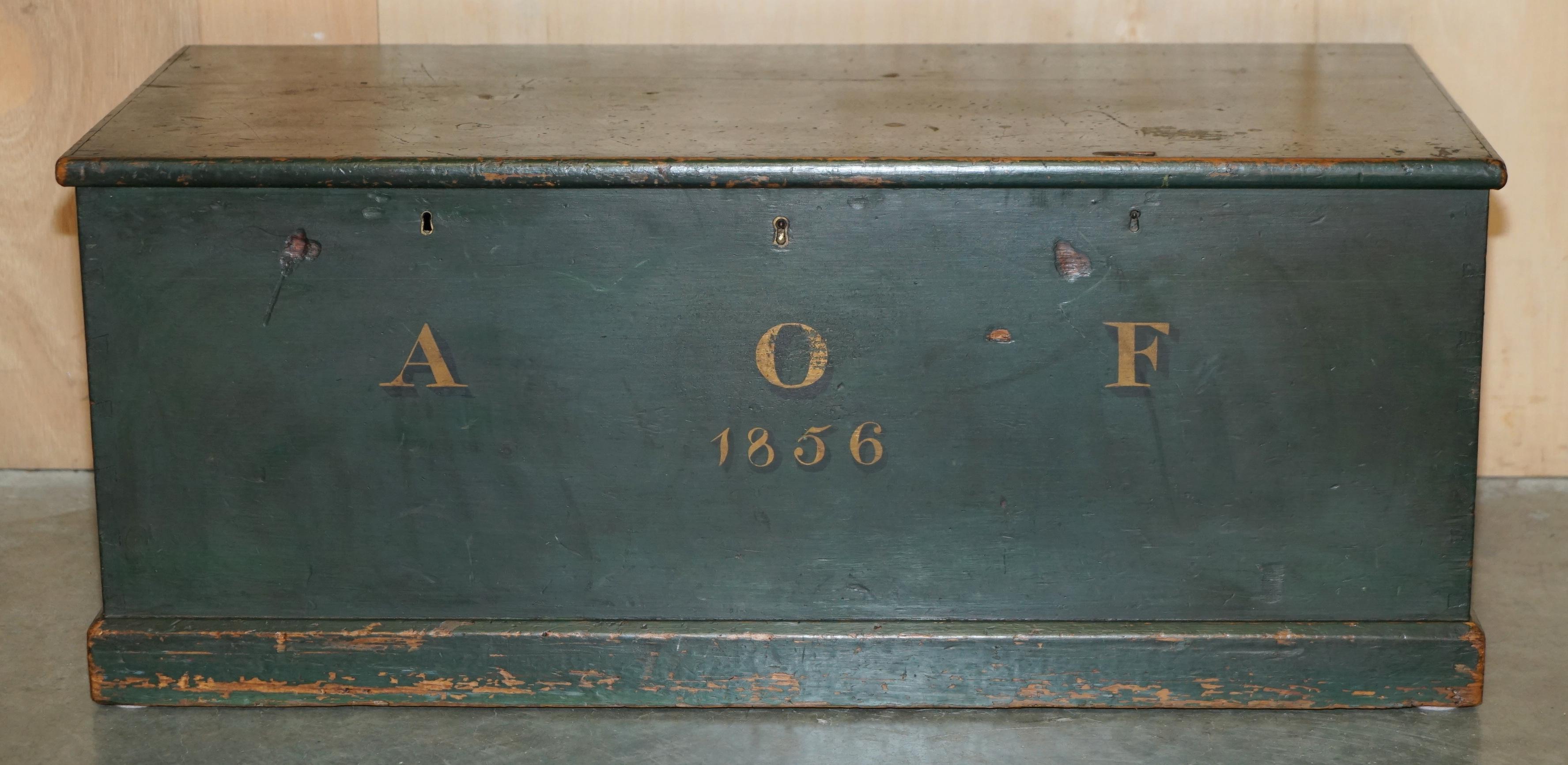 Royal House Antiques

Royal House Antiques is delighted to offer for sale this original circa 1856 dated Austrian Pine, original paint, trunk or chest that can be used as a coffee table 

Please note the delivery fee listed is just a guide, it