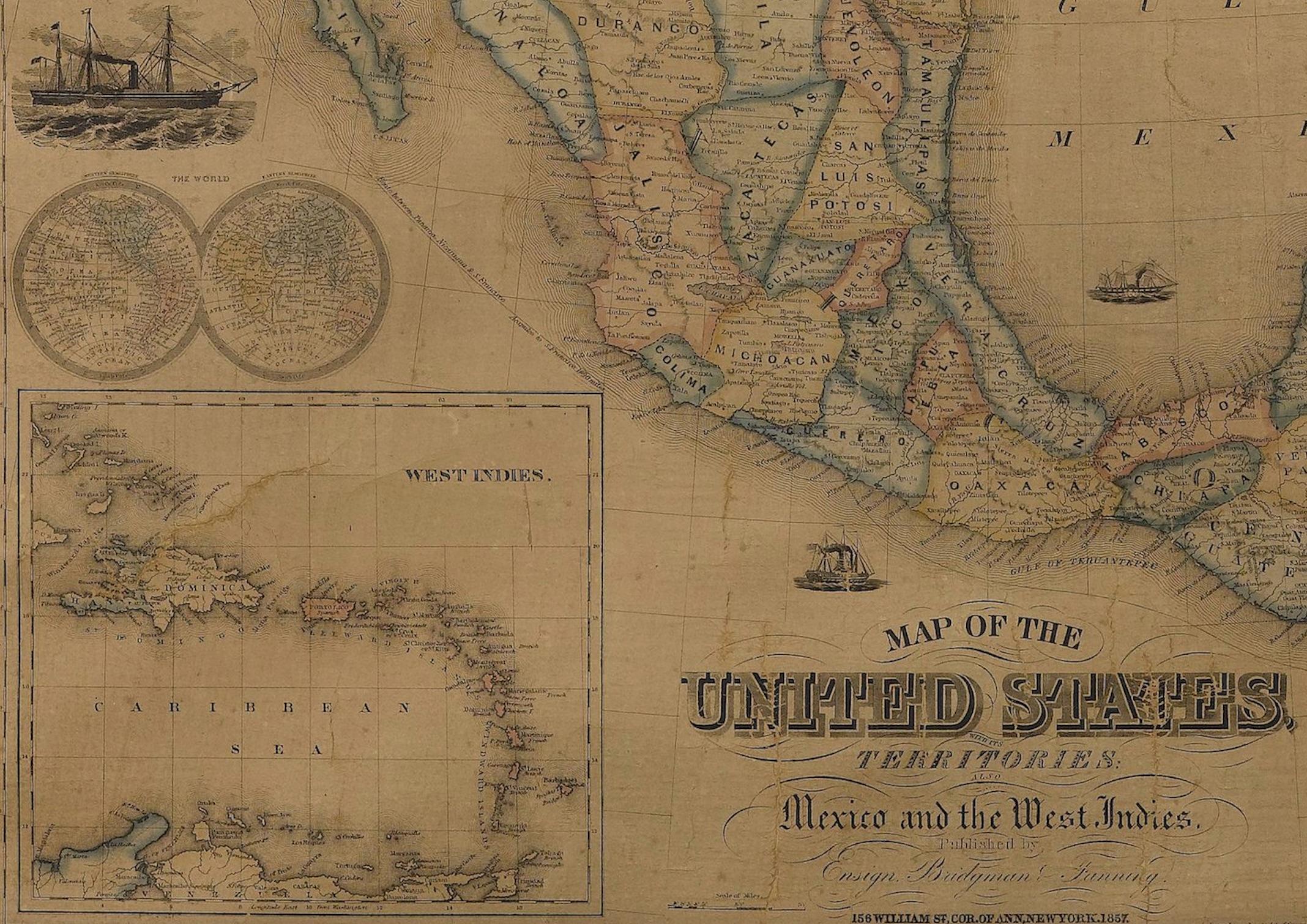1857 map of the world