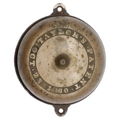 Antique 1860s Complete Mechanical Crank Doorbell by Taylor Brass and Cast Iron
