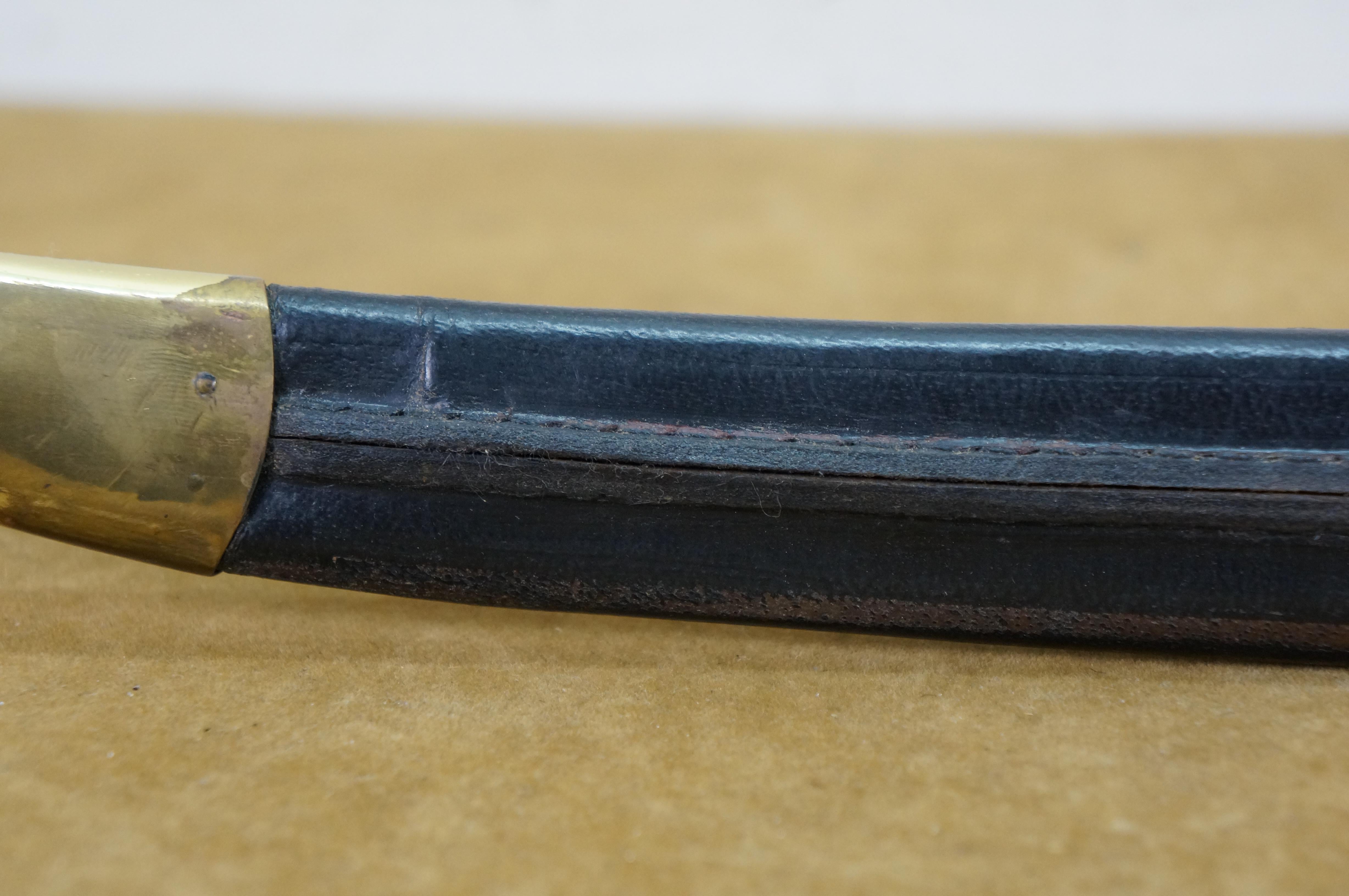 Antique 1862 Ames US Navy Civil War Cutlass Sword Leather Scabbard M1860 33