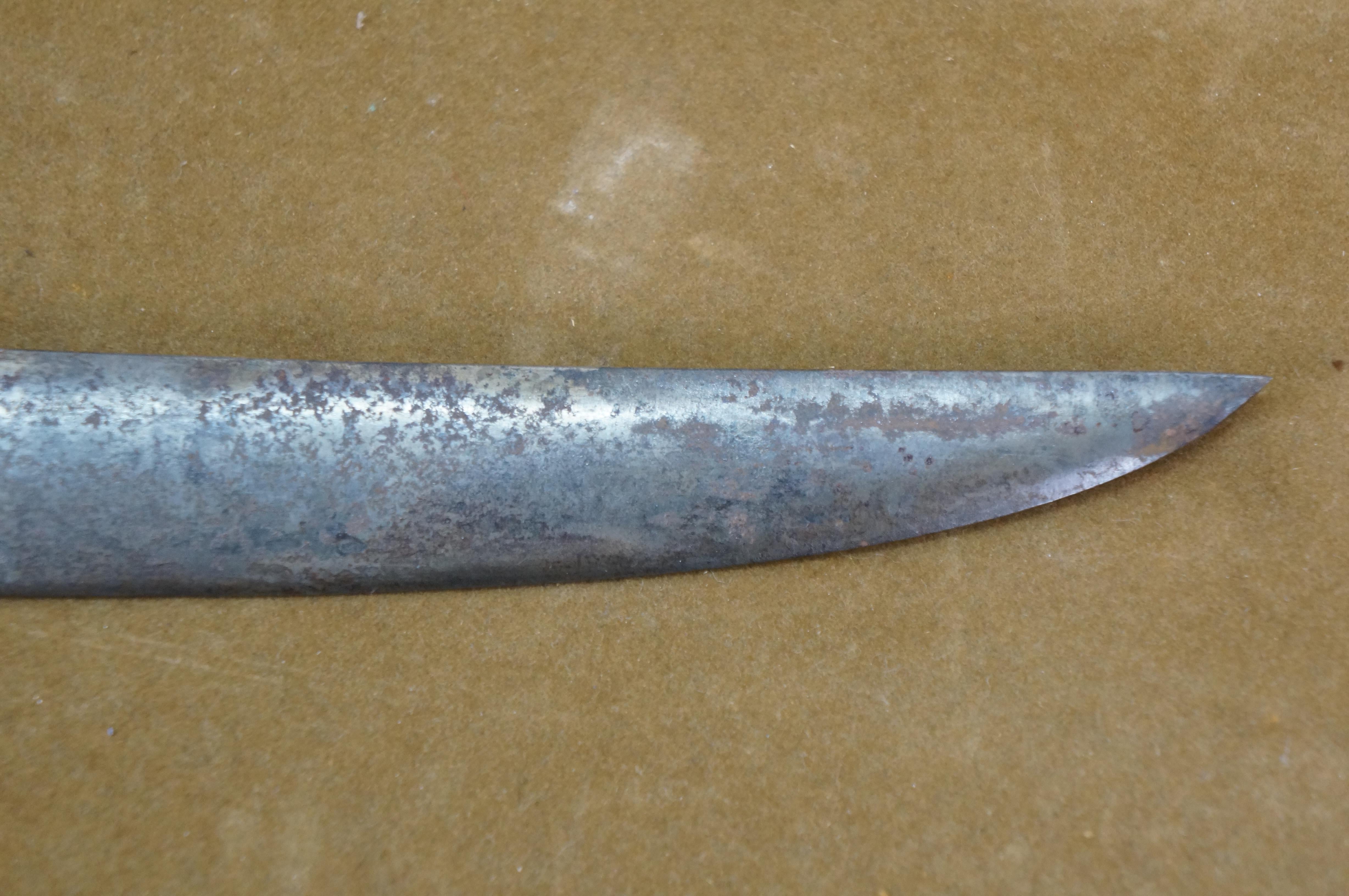 Antique 1862 Ames US Navy Civil War Cutlass Sword Leather Scabbard M1860 33