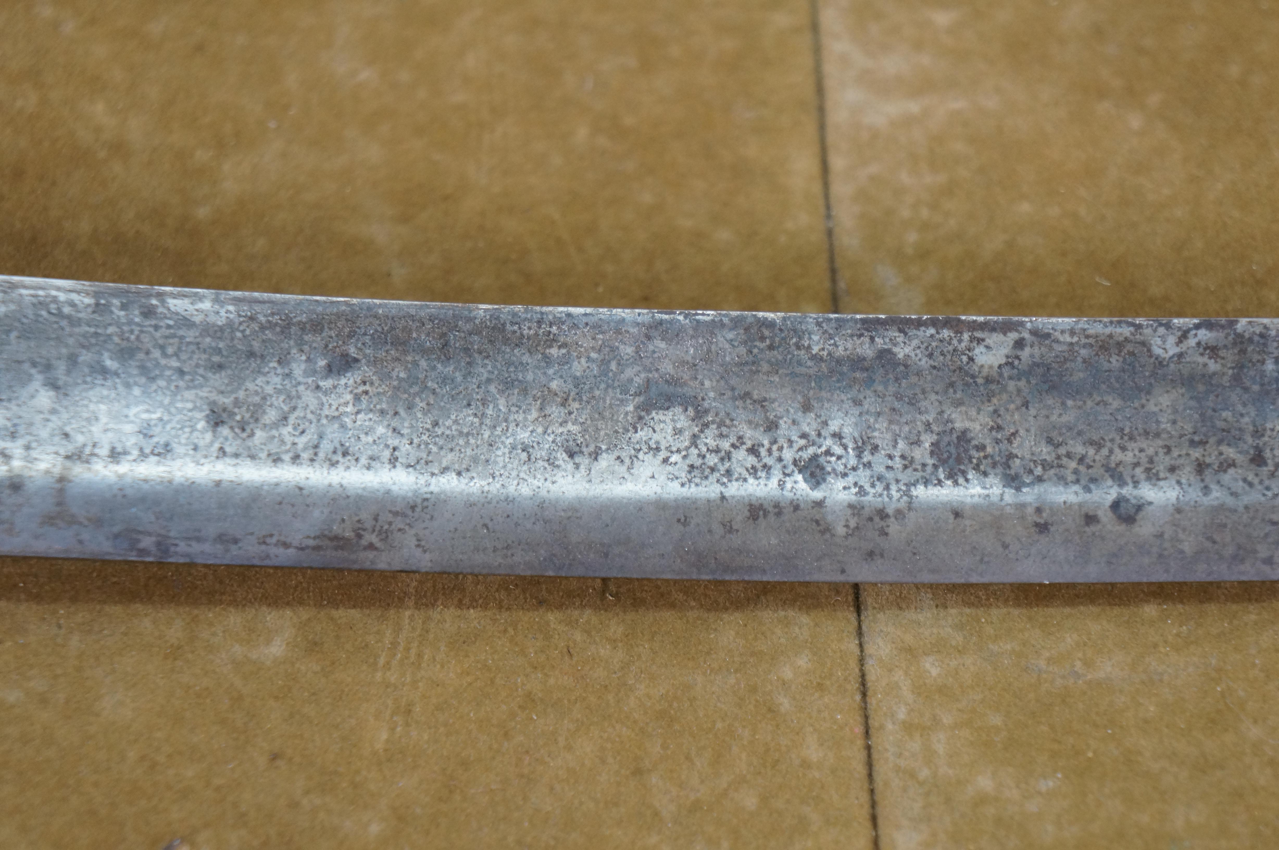 Antique 1862 Ames US Navy Civil War Cutlass Sword Leather Scabbard M1860 33